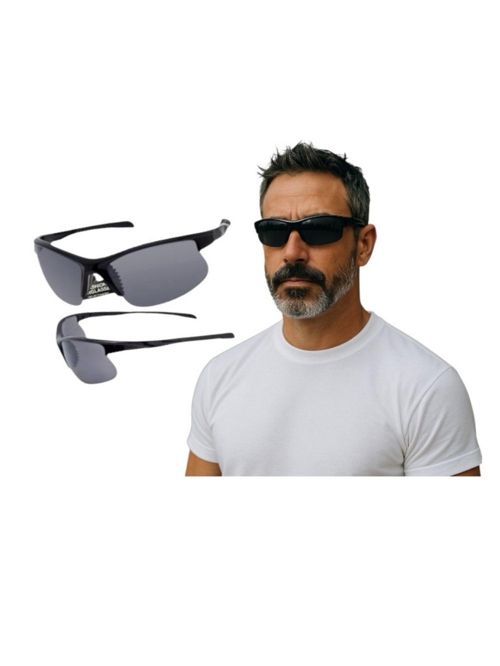 Sports Wrap Semi Rim Sunglasses